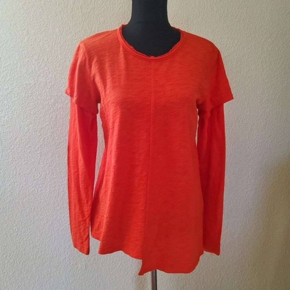 Wilt Asymmetrical Long Sleeve Tee Top Red New - Picture 2 of 8